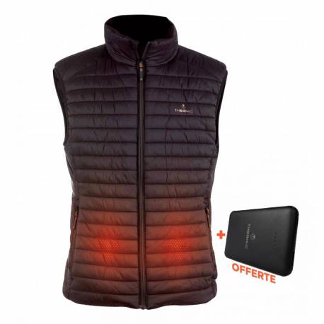 Veste chauffante pour l'hiver - batterie externe GRATUIT - Noir