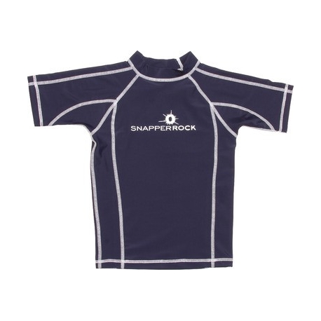 T-Shirt manches courtes anti uv - Bleu marine/Blanc