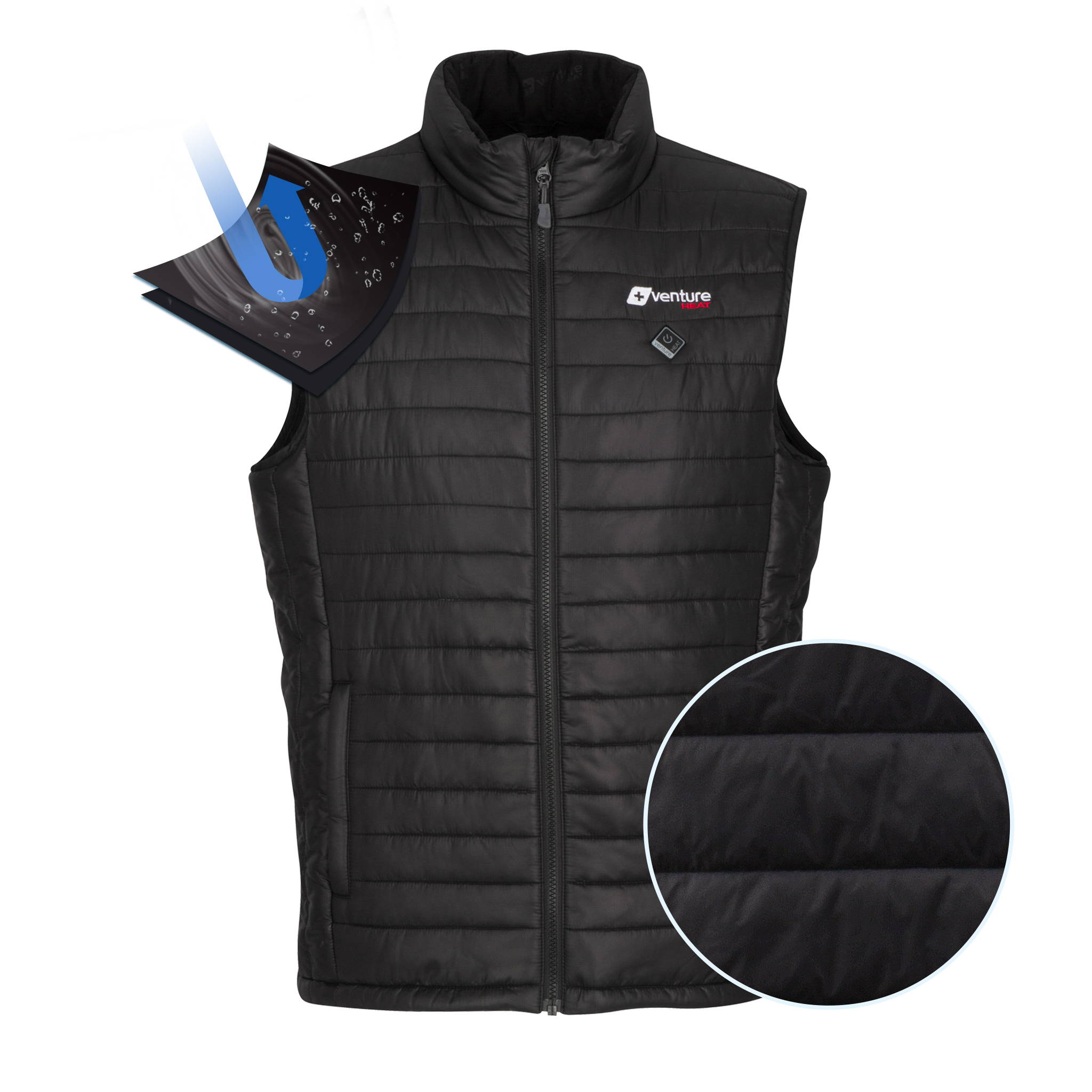 Venture Heat, Gilet chauffant sans manche en Nylon homme.